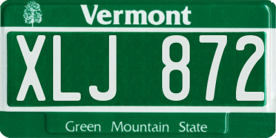 VT license plate XLJ872