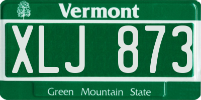VT license plate XLJ873