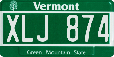 VT license plate XLJ874