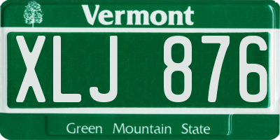 VT license plate XLJ876