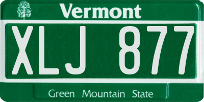 VT license plate XLJ877