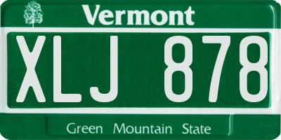 VT license plate XLJ878