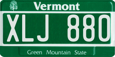 VT license plate XLJ880