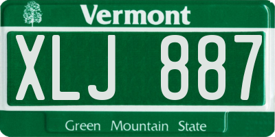 VT license plate XLJ887