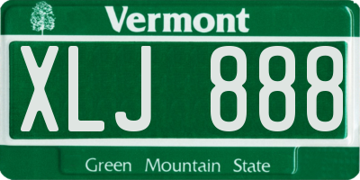 VT license plate XLJ888