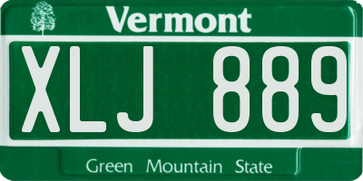 VT license plate XLJ889