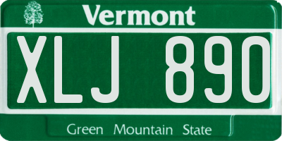 VT license plate XLJ890
