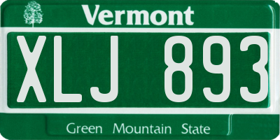 VT license plate XLJ893