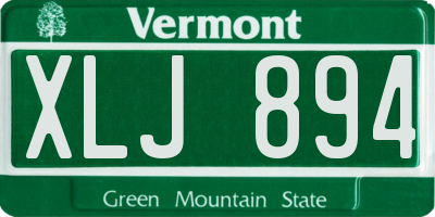VT license plate XLJ894