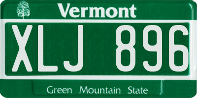 VT license plate XLJ896