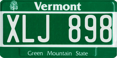 VT license plate XLJ898