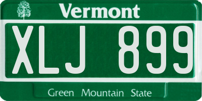 VT license plate XLJ899