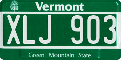 VT license plate XLJ903