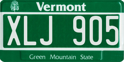 VT license plate XLJ905