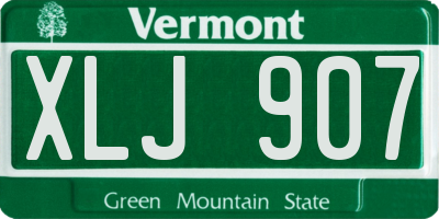 VT license plate XLJ907
