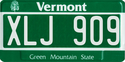 VT license plate XLJ909