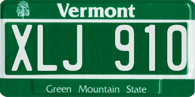 VT license plate XLJ910