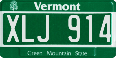 VT license plate XLJ914
