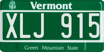 VT license plate XLJ915
