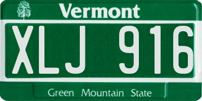 VT license plate XLJ916