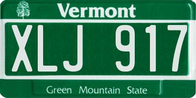VT license plate XLJ917