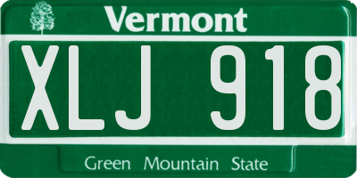 VT license plate XLJ918