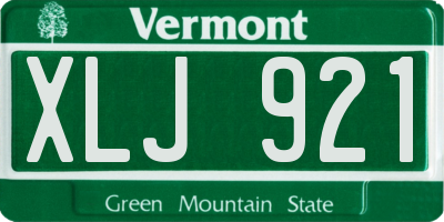 VT license plate XLJ921