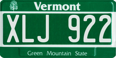 VT license plate XLJ922