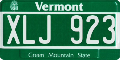 VT license plate XLJ923