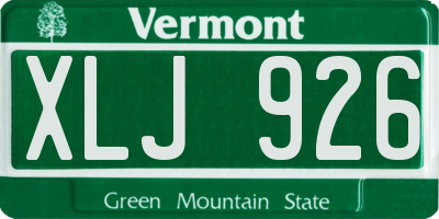 VT license plate XLJ926