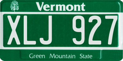 VT license plate XLJ927