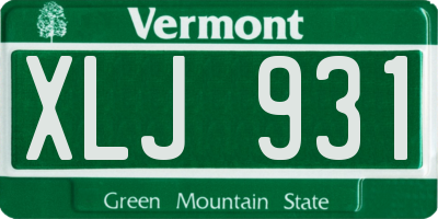 VT license plate XLJ931