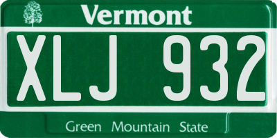 VT license plate XLJ932