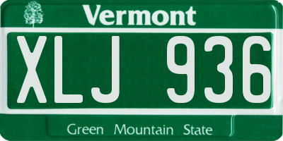 VT license plate XLJ936