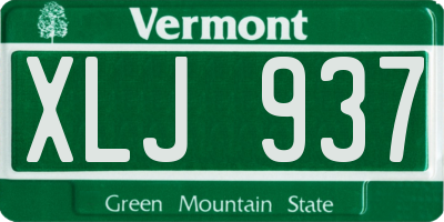 VT license plate XLJ937