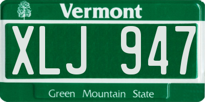 VT license plate XLJ947