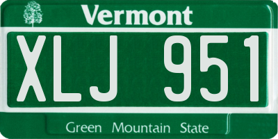 VT license plate XLJ951