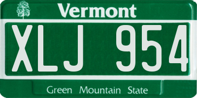 VT license plate XLJ954