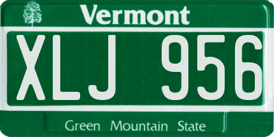 VT license plate XLJ956