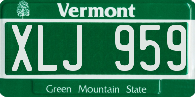 VT license plate XLJ959