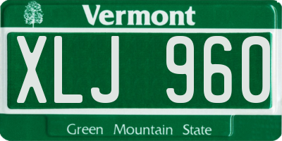 VT license plate XLJ960