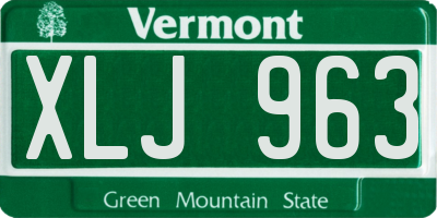 VT license plate XLJ963