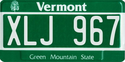 VT license plate XLJ967