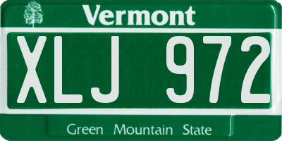 VT license plate XLJ972