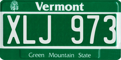 VT license plate XLJ973
