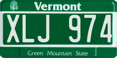 VT license plate XLJ974