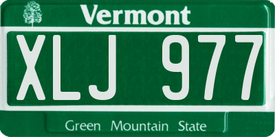VT license plate XLJ977