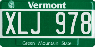 VT license plate XLJ978