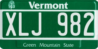 VT license plate XLJ982