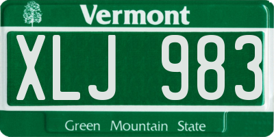 VT license plate XLJ983